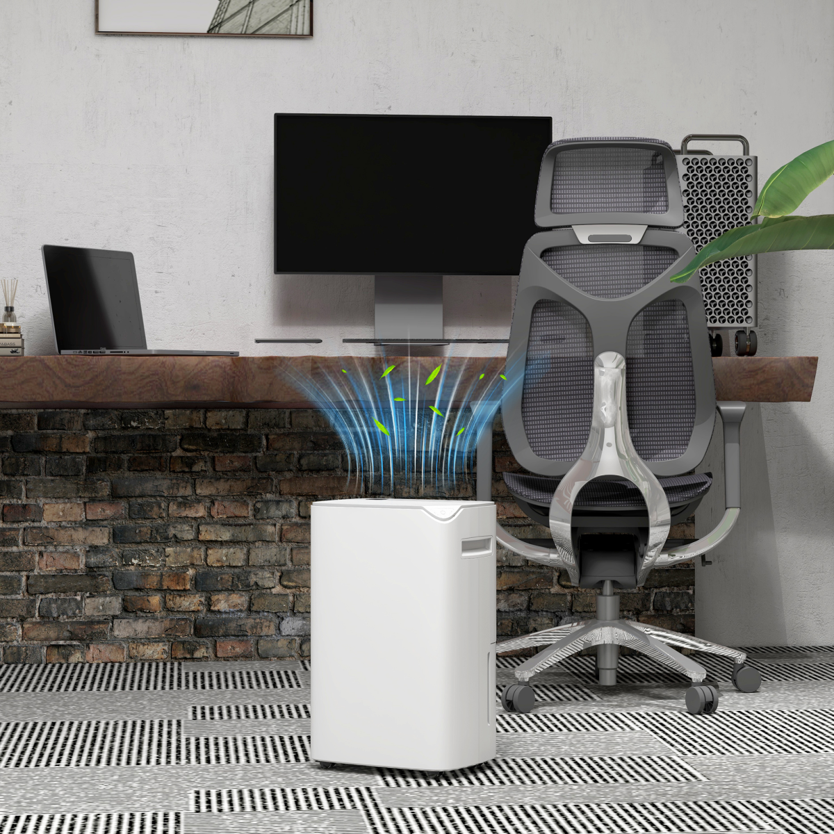 HOMCOM 20L/Day Compact Dehumidifier with 24H Timer – Space-Saving Damp Control for Home & Laundry