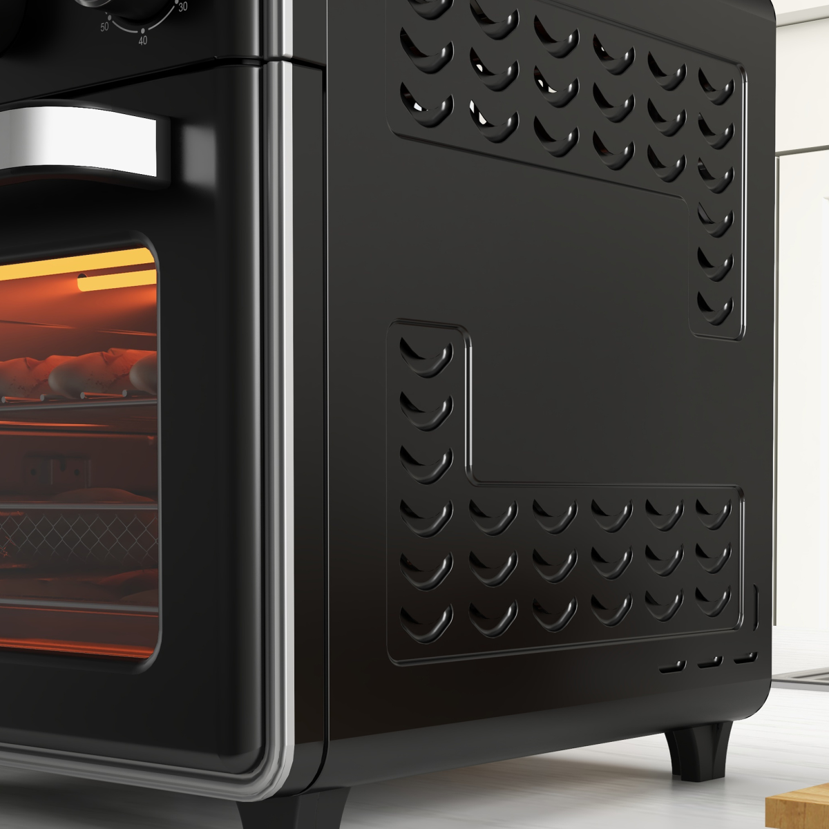 HOMCOM 20L Air Fryer Oven with 7 Functions, 1400W Countertop Convection Mini Oven – Black