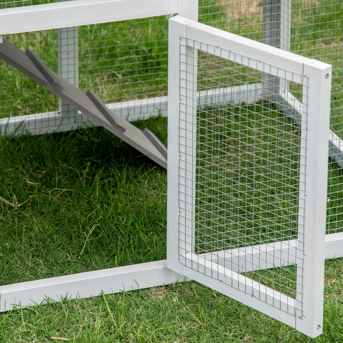 Pawhut Two-Tier Wooden Rabbit Hutch & Guinea Pig Cage with Sunlight Roof, Ramp & Slide-Out Tray – Outdoor Small Pet House