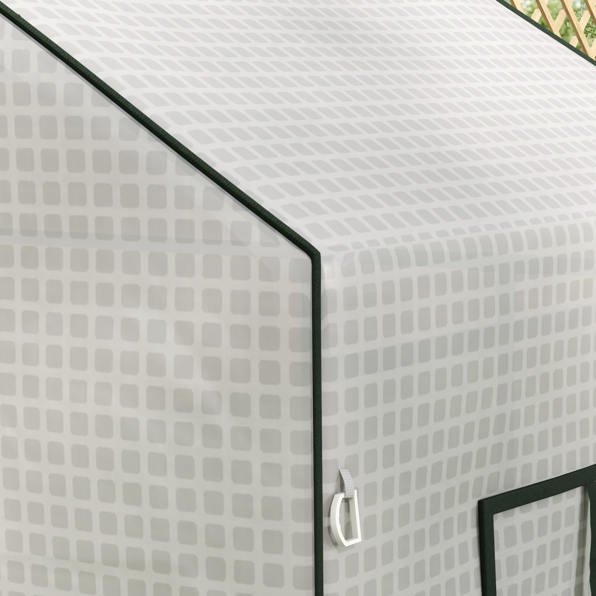 Outsunny Greenhouse Replacement PE Cover with Roll-up Door & Mesh Windows – Cover Only, White
