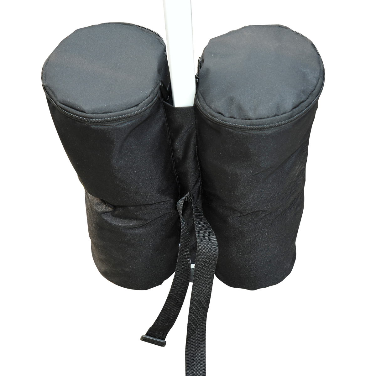 Outsunny Gazebo Sand Bag Weights, Set of 4 Leg Weights with Velcro Attachment – Holds 15kg Each, Black