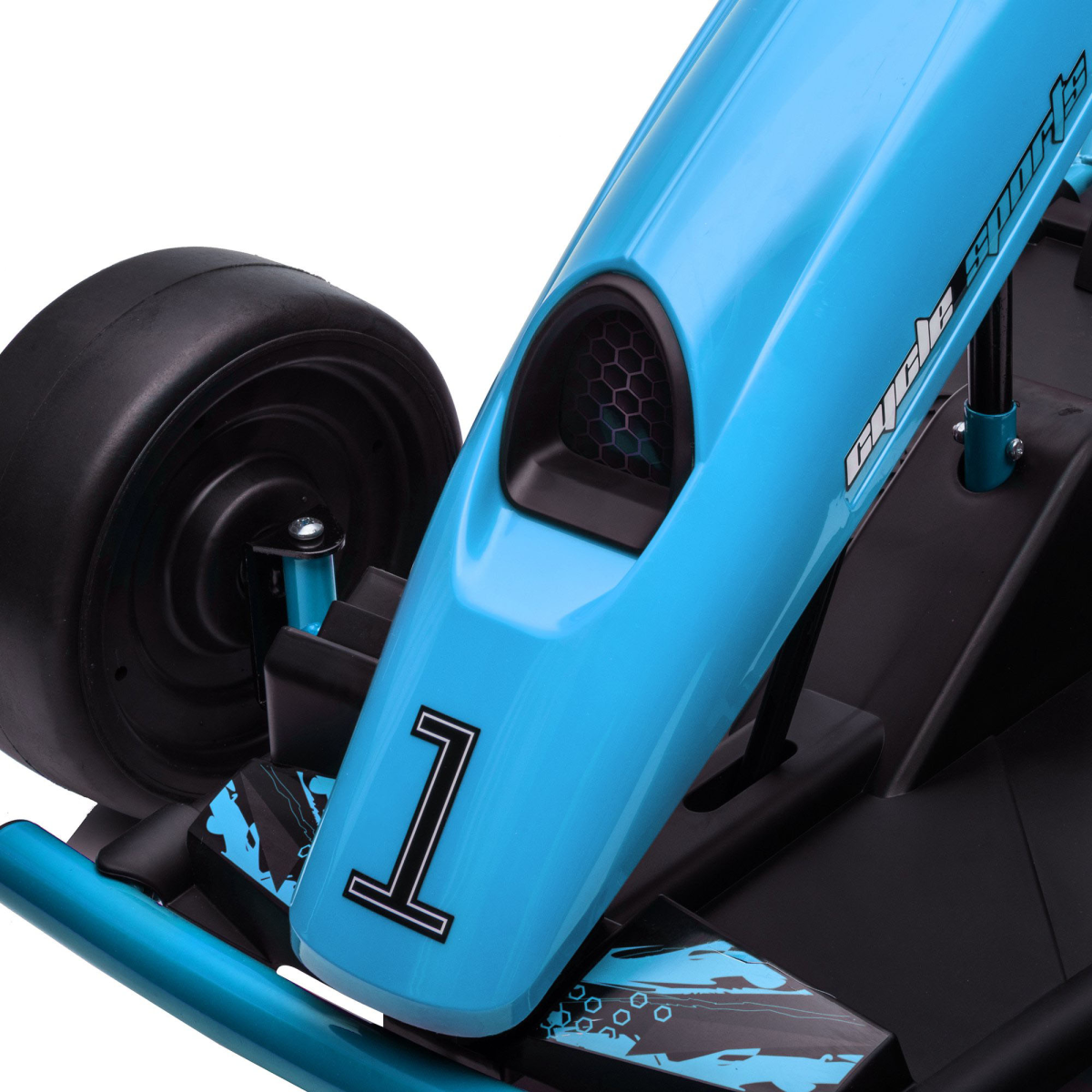 HOMCOM 24V Electric Go Kart for Kids with Music, Horn & Soft Start – Drifting Ride-On, Ages 8-12, Blue