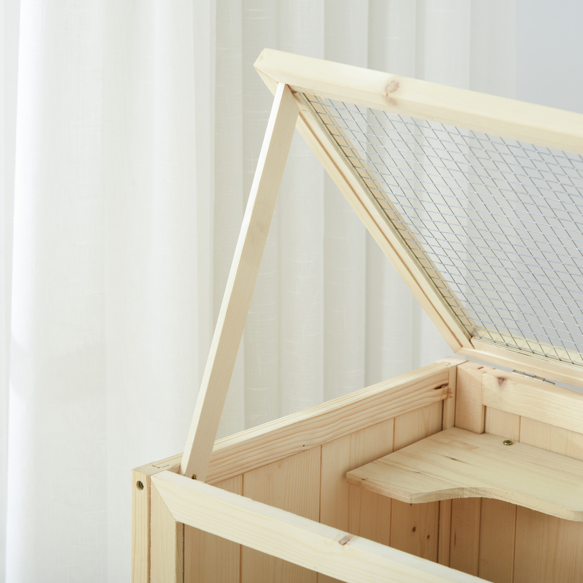 PawHut 3-Tier Wooden Hamster Cage with Ladders and Exercise Levels – Fir Wood Small Animal House