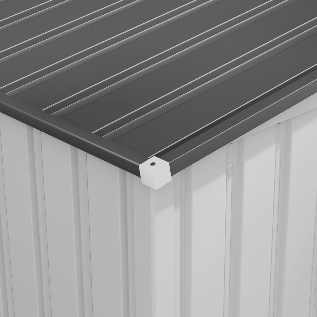 Outsunny 5 x 7ft Lean-To Metal Garden Shed with Foundation & Sliding Door – Tool and Bike Storage, White