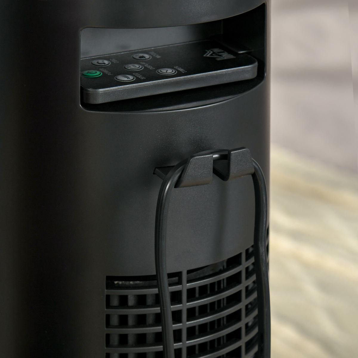 HOMCOM Oscillating Tower Fan with 3 Speeds & Remote Control – Slim Cooling, Black