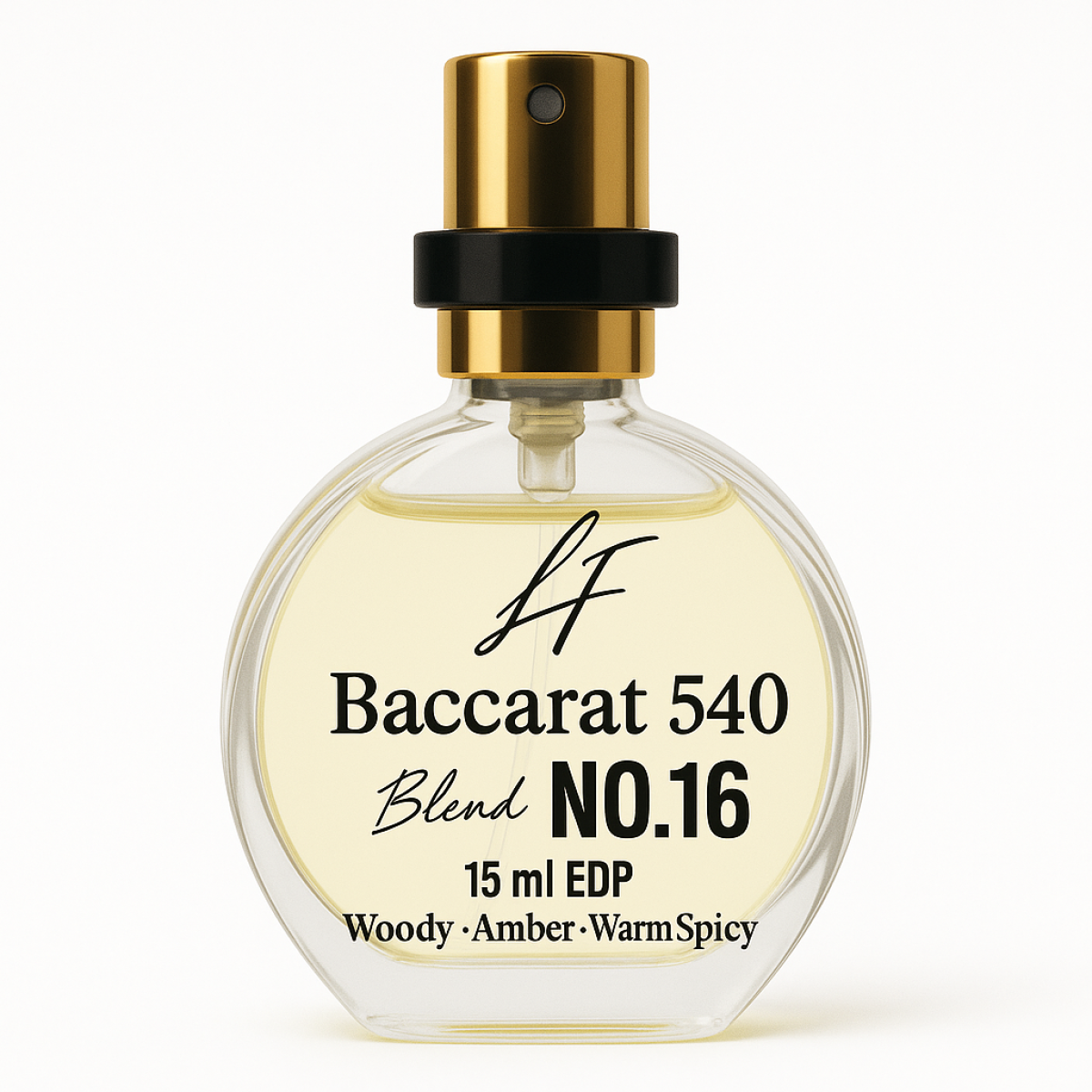 Livfragrance Blend No.16 Baccarat Eau de Parfum Oil-Based Amber, Saffron & Woods Travel Fragrance 15ml – Amber & Oriental, Floral Fragrance, Unisex