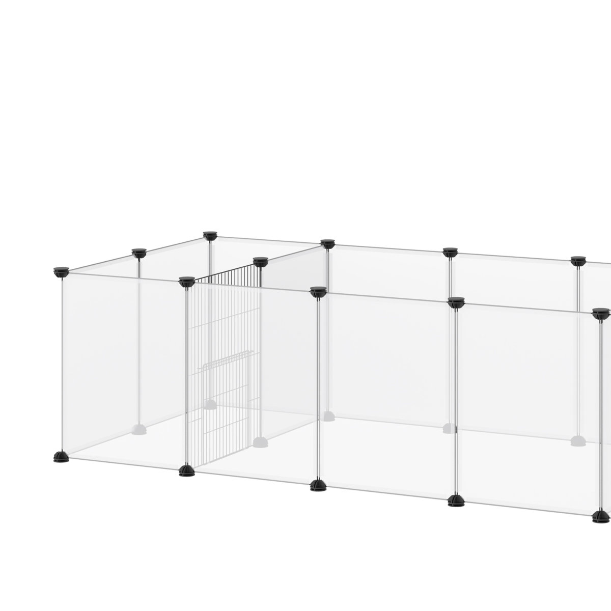 PawHut 18-Panel DIY Small Animal Playpen with Connectors – Pet Cage for Guinea Pigs and Hedgehogs