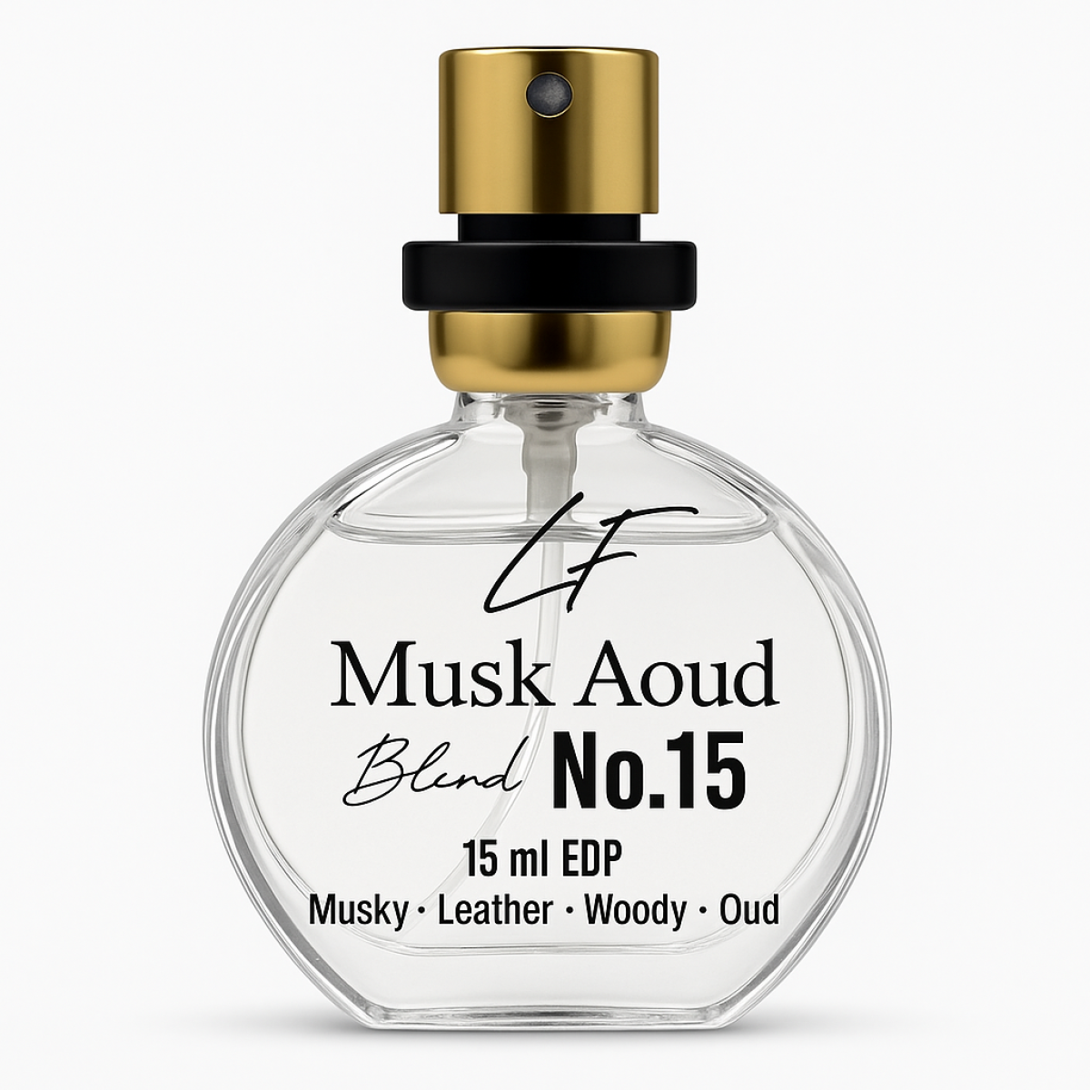 Livfragrance Blend No.15 Musk Aoud Eau de Parfum Oil-Based Musk, Oud & Rose Travel Fragrance 15ml – Musky, Oud Fragrance, Unisex