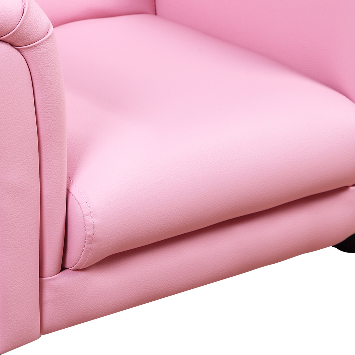 HOMCOM Kids Sofa with Footstool – Toddler Armchair for Playroom and Bedroom, Pink