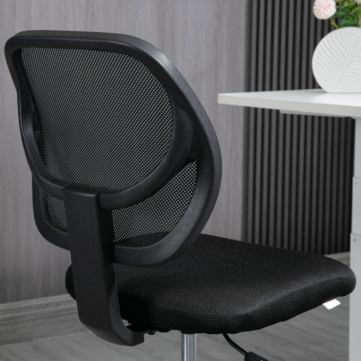Vinsetto Tall Draughtsman Chair with Footrest Ring & Mesh Back – Drafting Stool for Standing Desks, Black