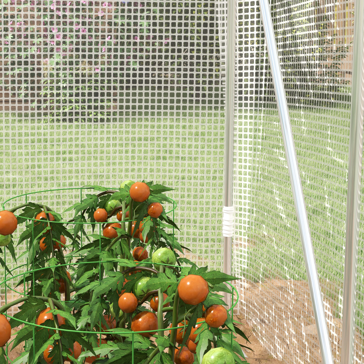 Outsunny 3 x 2 x 2m Polytunnel Greenhouse with Hinged Door, UV-Protective PE Cover & Galvanised Steel Frame