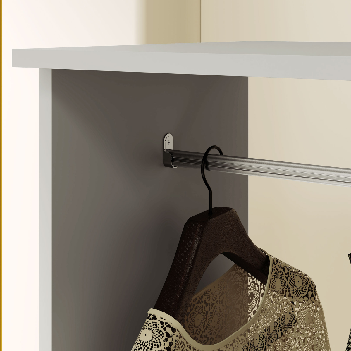 HOMCOM Rolling Open Wardrobe with Hanging Rail & 3 Shelves – Clothes Storage on Wheels, Grey