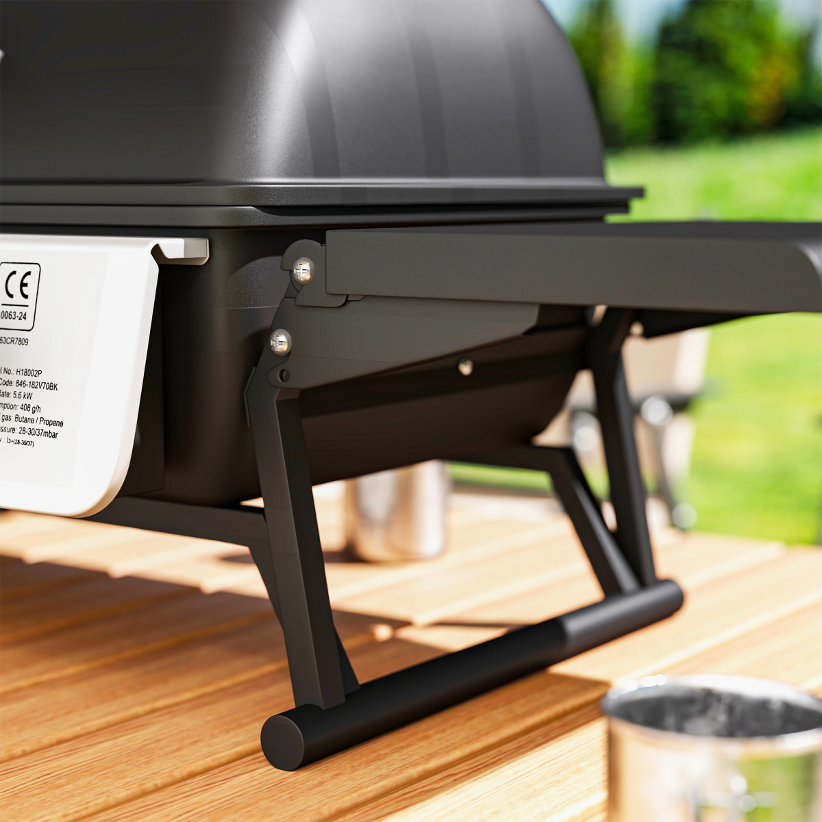 Outsunny Portable Tabletop Gas BBQ Grill with 2 Burners, Lid & Thermometer – Compact Outdoor Barbecue, Black