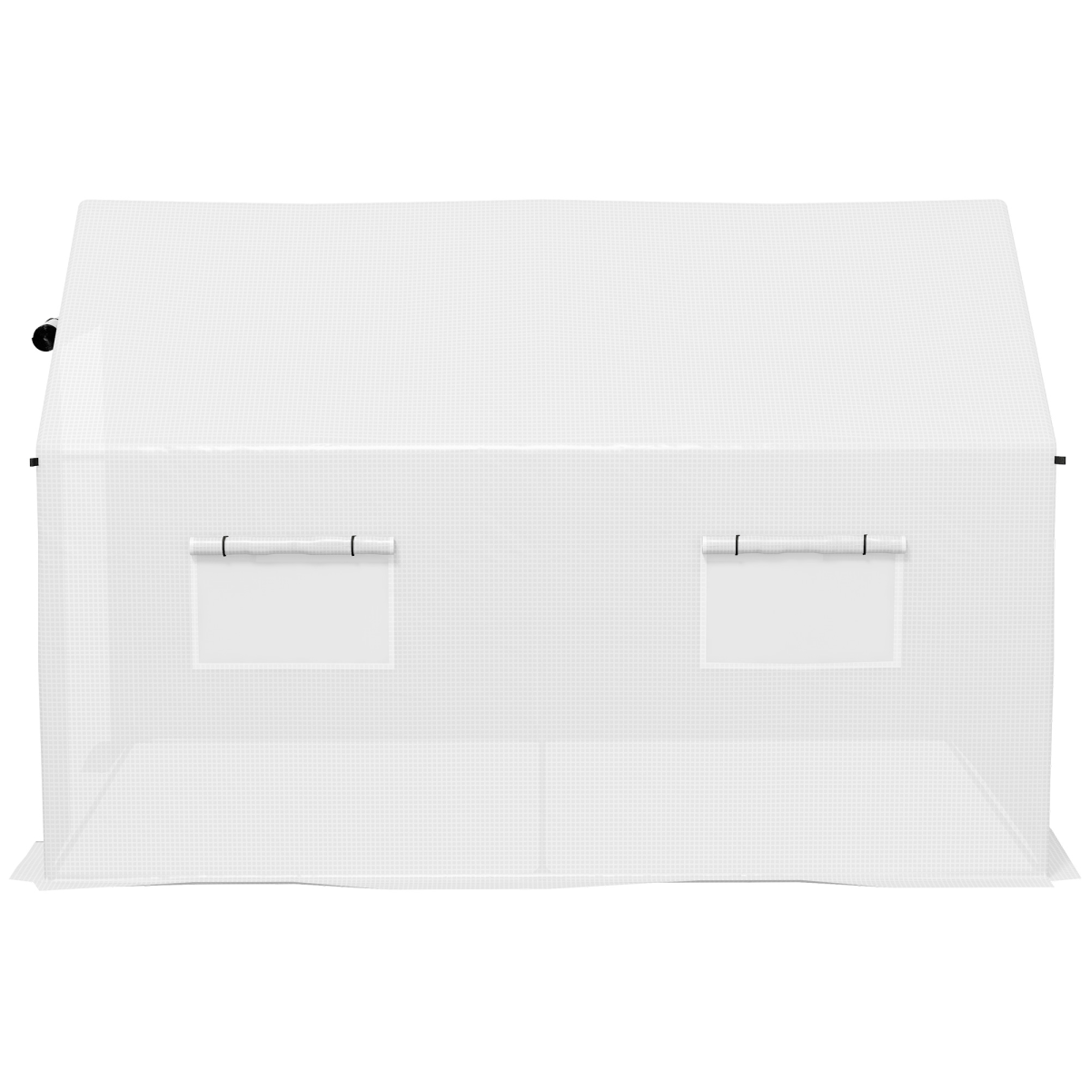 Outsunny 2 x 3m Tunnel Greenhouse with UV PE Cover, Wide Roll-Up Door & Windows – Steel Frame, White
