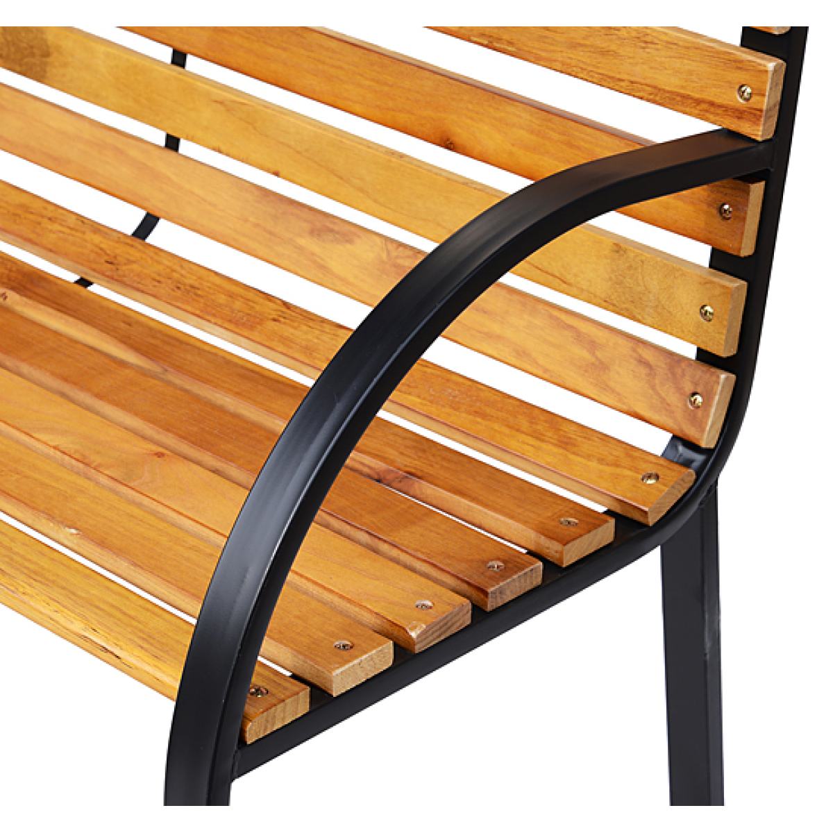 Outsunny 2-Seater Garden Bench with Steel Frame and Hardwood Slats, 122 x 60 x 80cm