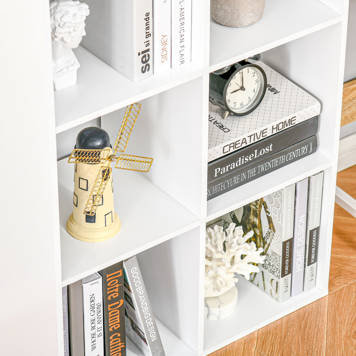 6 Cube Storage Cabinet Bookcase – Organiser Shelves for Home, Office or Study, White