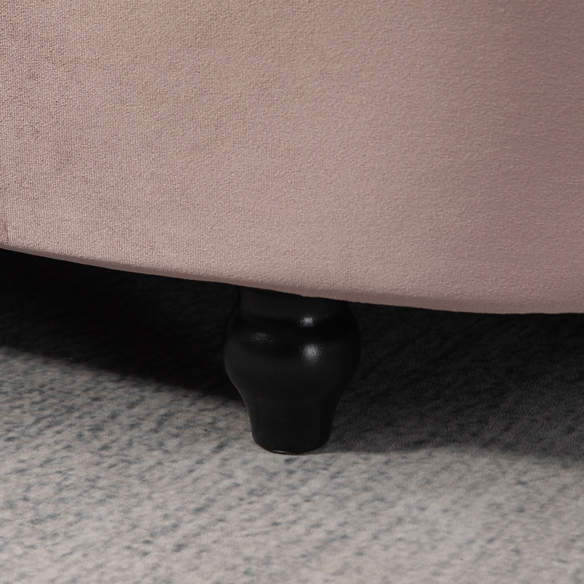 HOMCOM Semi-Circle Tufted Storage Ottoman Bench with Padded Lid – Hidden Storage Seat