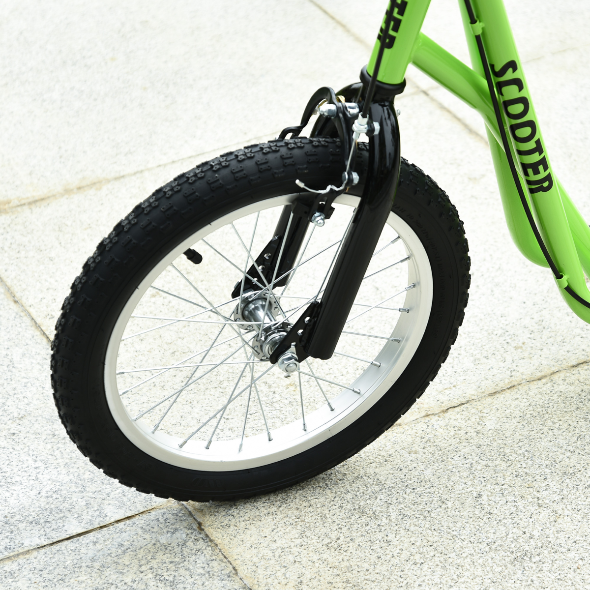 HOMCOM Kids Kick Scooter with 90-96cm Adjustable Handlebar, Dual Brakes & Inflatable Rubber Tyres – Ages 5+