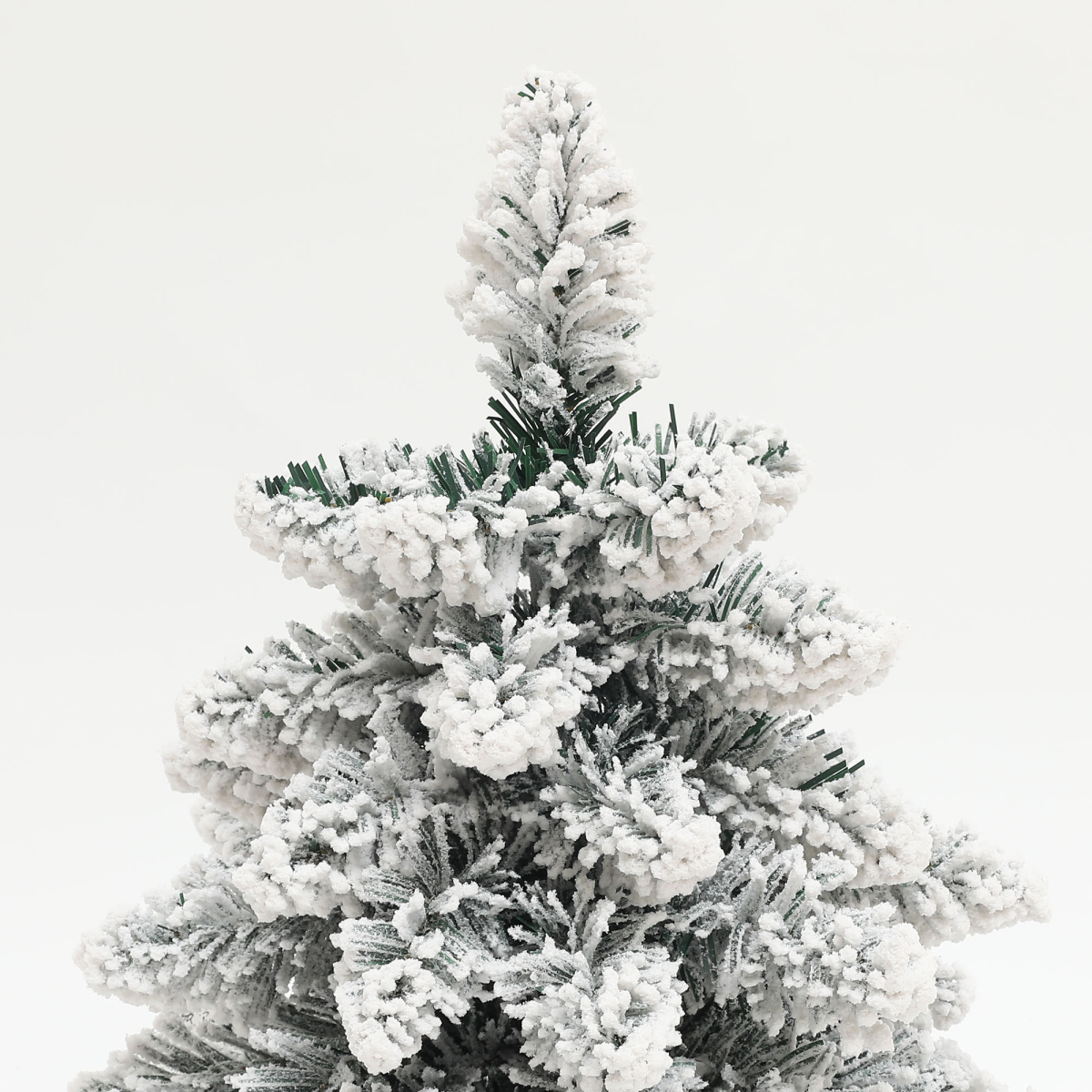 HOMCOM Set of 2 Mini Artificial Christmas Trees with Warm White LEDs – Flocked Tabletop Xmas Trees, Green
