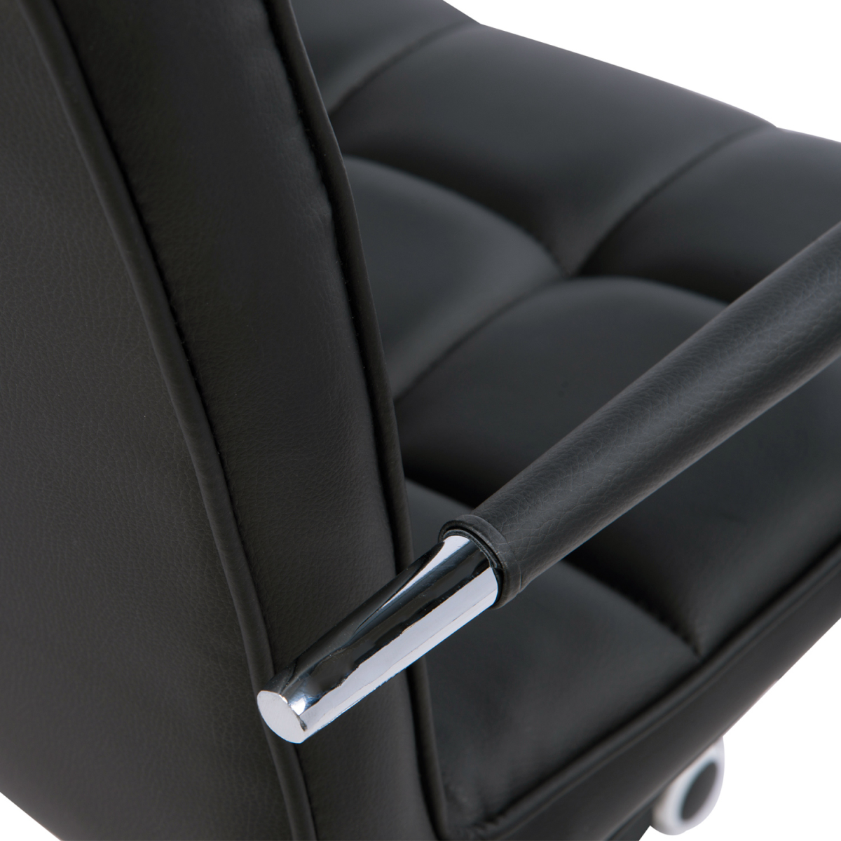 Vinsetto Mid Back PU Leather Home Office Chair with Armrests, Swivel Wheels and Adjustable Height, Black