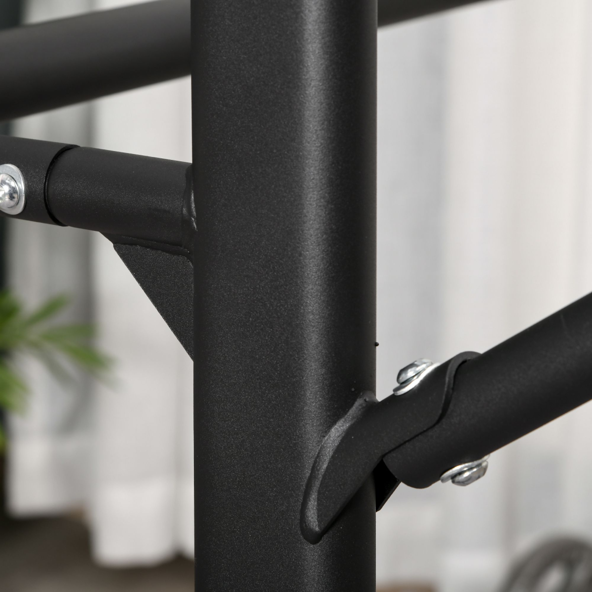 HOMCOM Power Tower Dip Station with Pull Up Bar, 5 Height Levels – Freestanding Home Gym Push Up Equipment