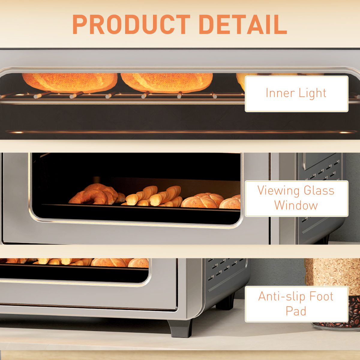 HOMCOM 24L Air Fryer Oven with 1600W Power – Grill, Roast & Bake, 360° Hot Air Circulation