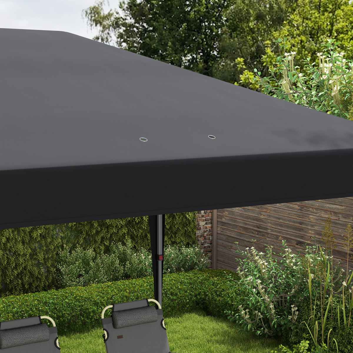 Outsunny 3 x 6m Heavy-Duty Pop Up Gazebo with Steel Frame & 3 Height Settings – Patio Party Canopy, Black