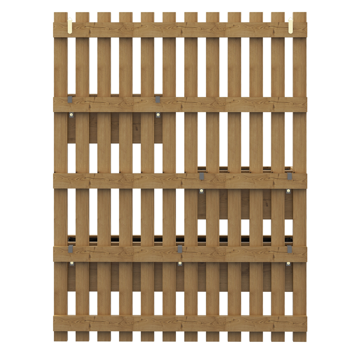 Outsunny Wall-Mounted Wooden Planters with Trellis – Raised Garden Beds for Climbing Plants, Carbonised