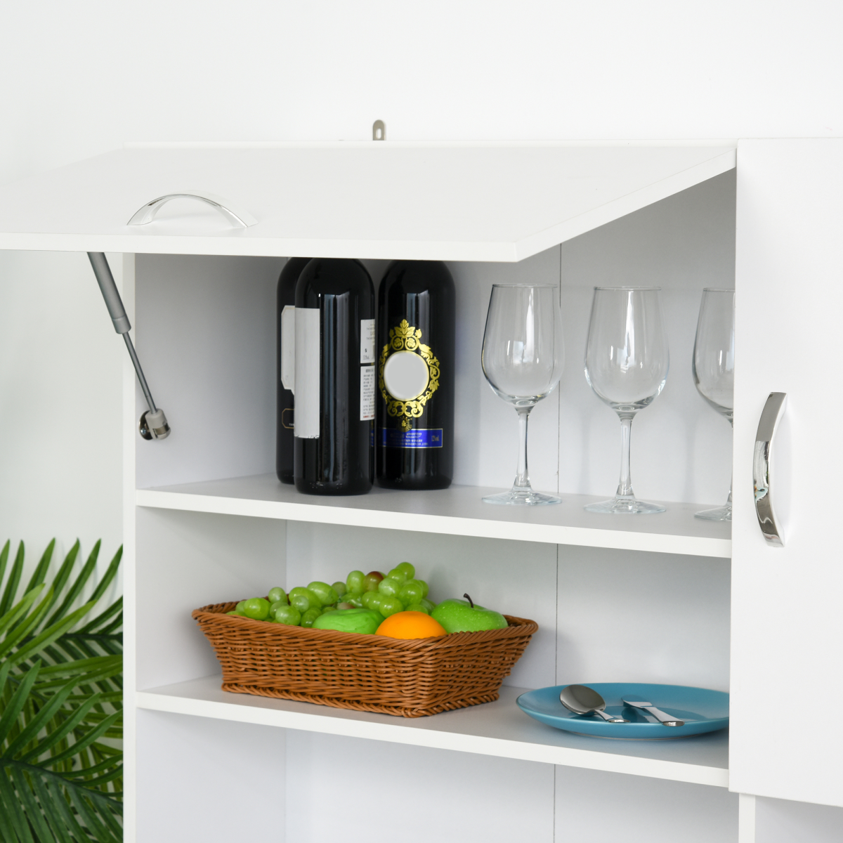 Freestanding Kitchen Storage Cabinet with Cupboards, Drawers & Open Shelf – Versatile Kitchen Unit, White