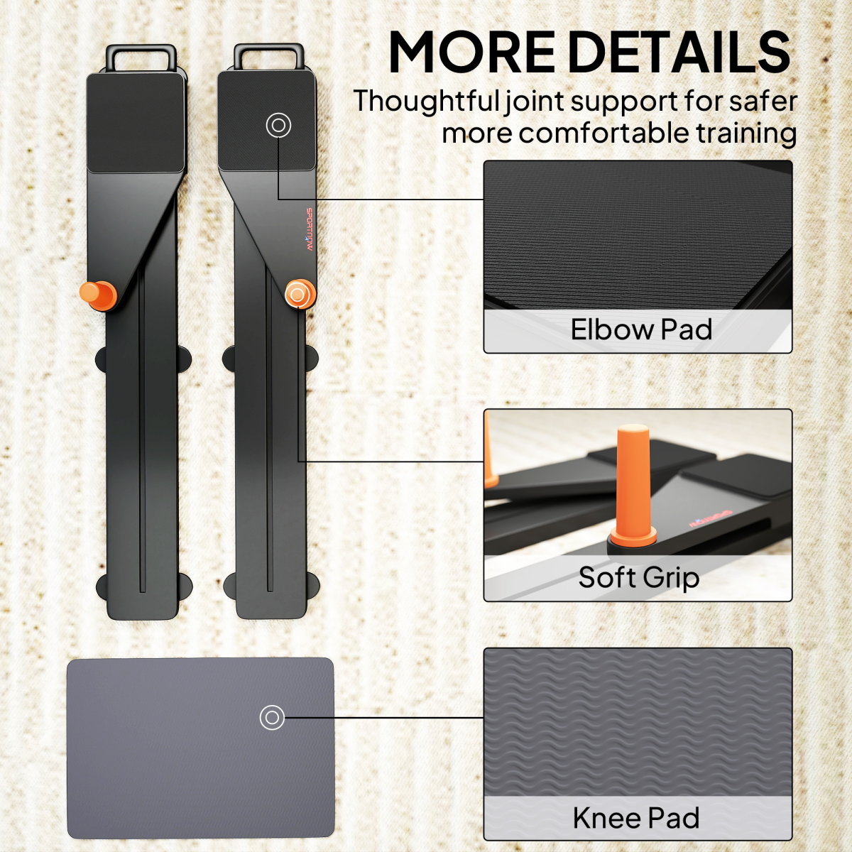 SPORTNOW Push Up Boards Set of 2 with Glide Rail – Portable Home Gym Press Up Boards, Black