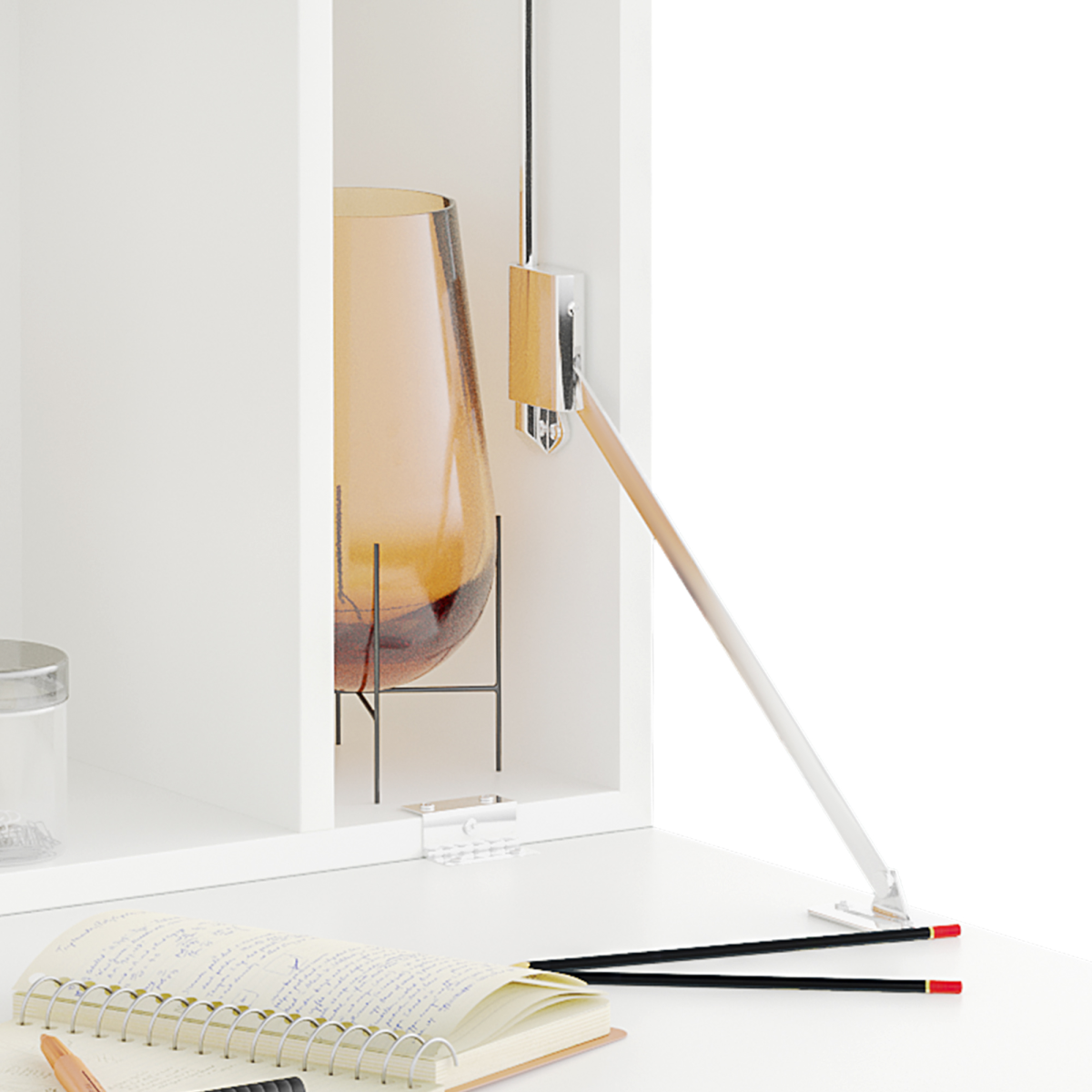 Wall-Mounted Drop Leaf Floating Desk with Storage Compartments – Fold-Down Laptop Desk for Home Office