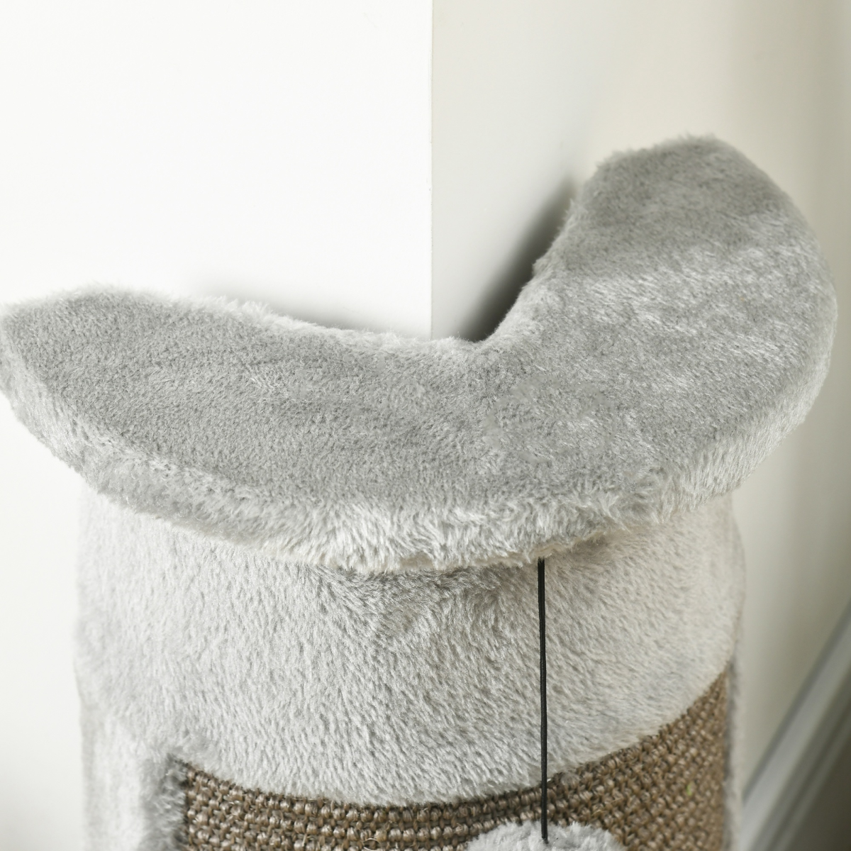 PawHut 58cm Corner Wall-Mounted Cat Scratching Post with Plush Platform, Sisal Rope & Toy Balls, Grey