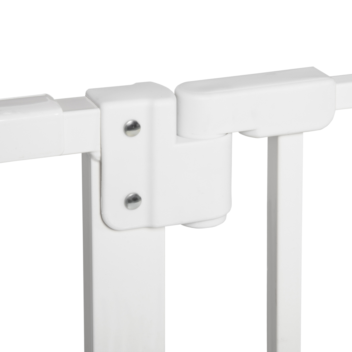Pawhut Adjustable Metal Pet Safety Gate with 3 Extensions & Auto-Close Door – Double Lock, White