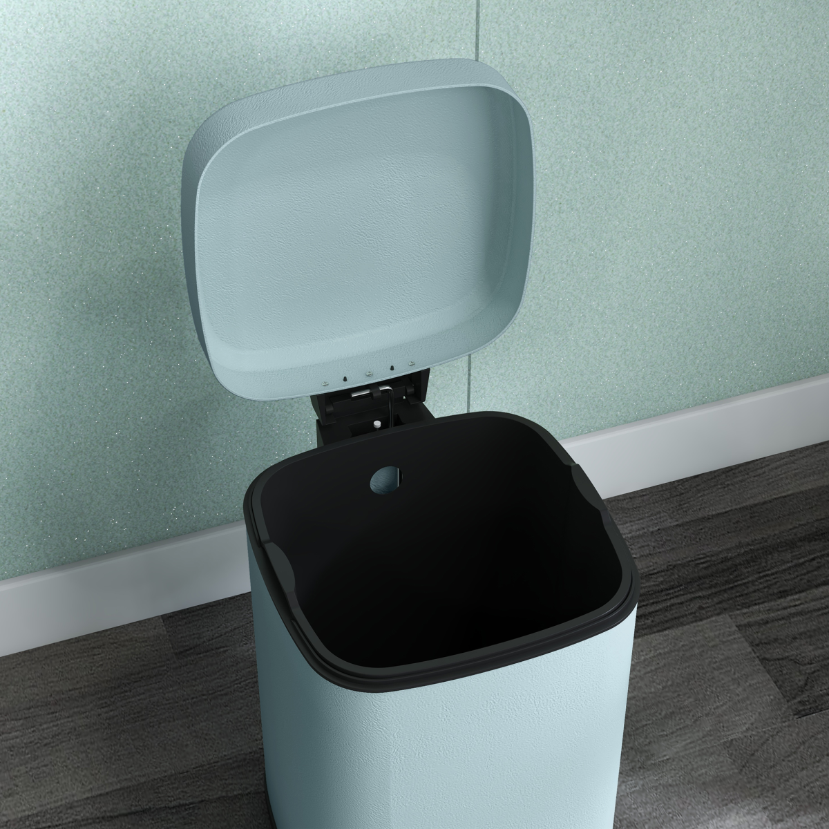 HOMCOM 12L Kitchen Pedal Bin with Soft-Close Lid – Fingerprint-Proof Metal Rubbish Bin, Light Green