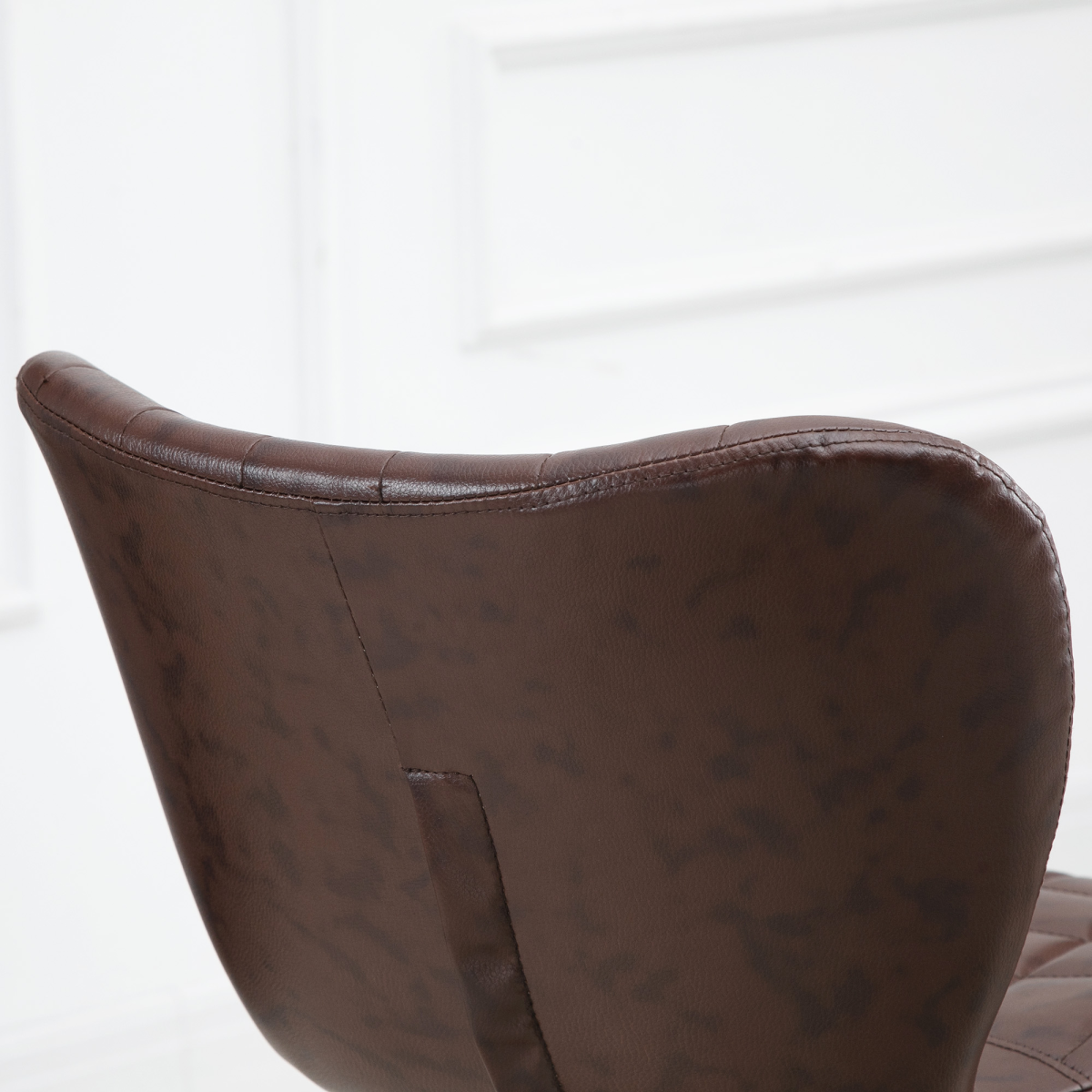 HOMCOM Adjustable Swivel PU Leather Bar Chairs with Backrest & Footrest – Set of 2, Brown