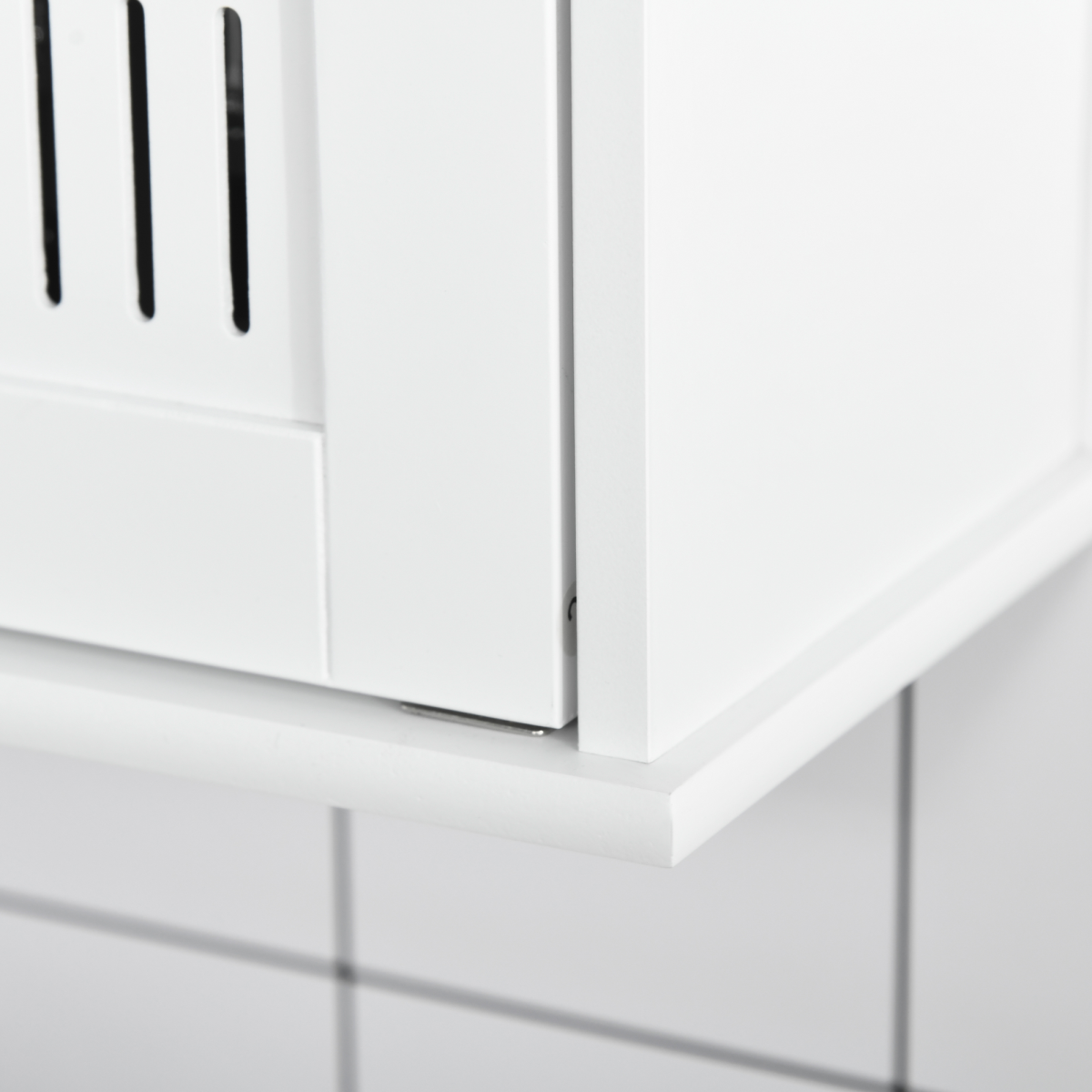 kleankin Wall-Mounted Bathroom Mirror Cabinet with Double Doors and Adjustable Shelf – Storage Cupboard, White