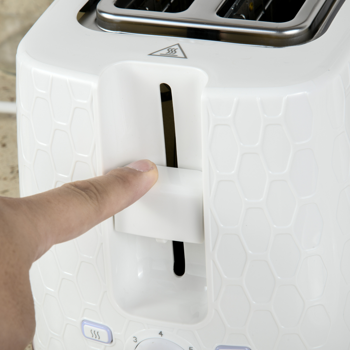HOMCOM 1.7L Fast Boil Kettle & 2-Slice Toaster Set with 7 Browning Settings – Honeycomb Texture, White