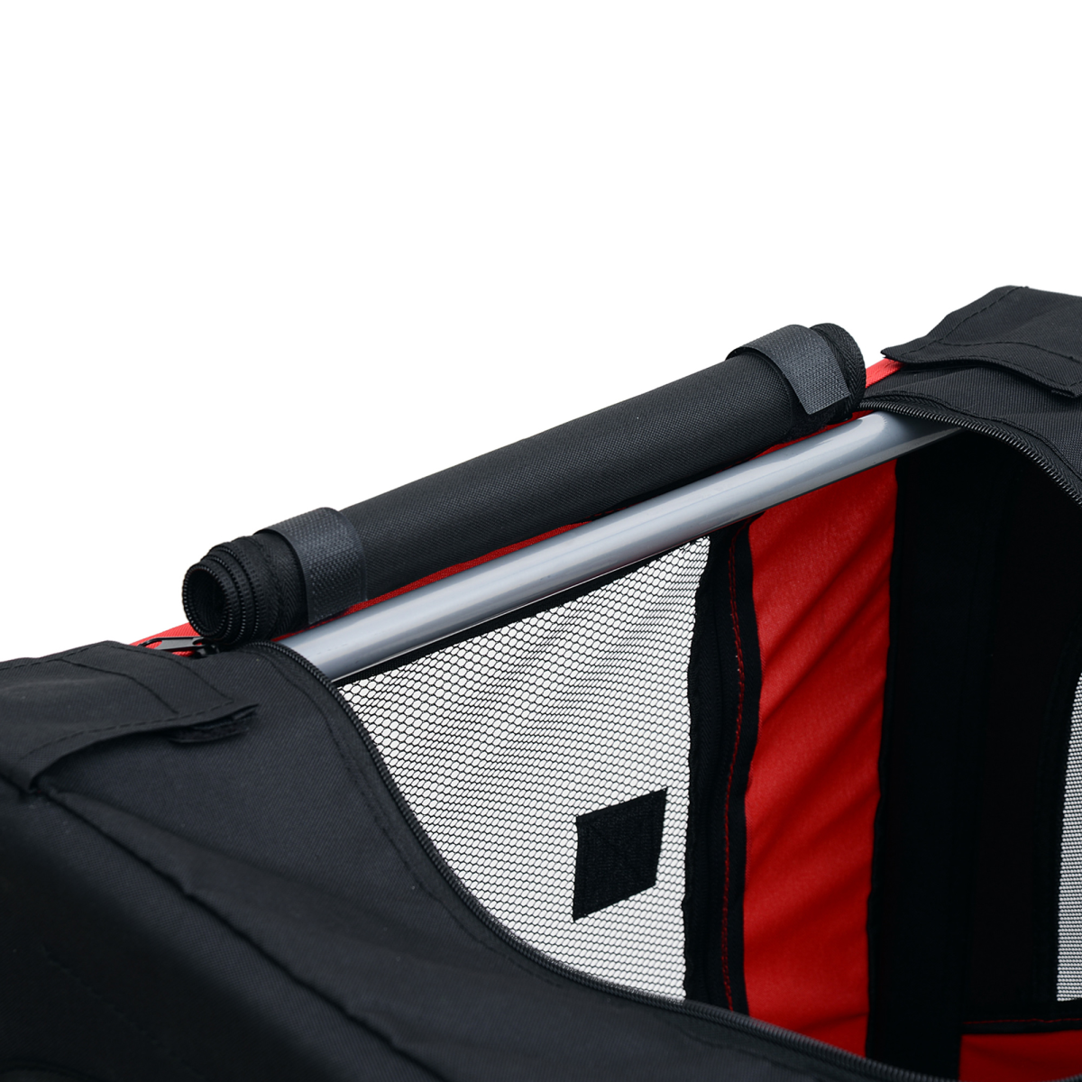 Pawhut Pet Bicycle Trailer with Hitch Coupler, Mesh Windows & Water-Resistant Cover – Dog Bike Carrier, Red