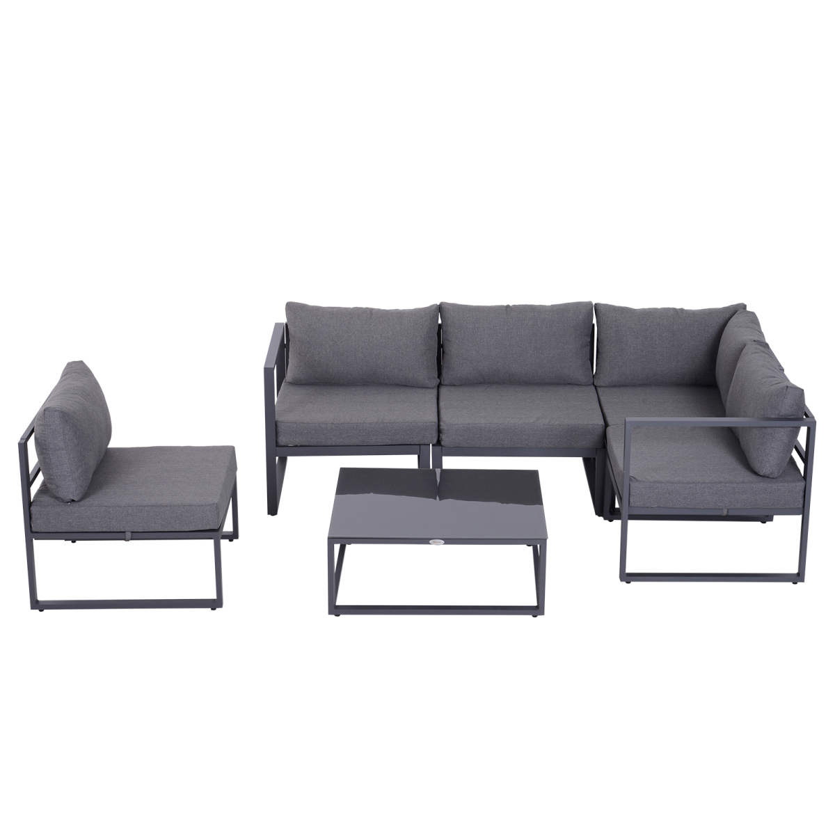 Outsunny aluminium sectional sofa set, front view