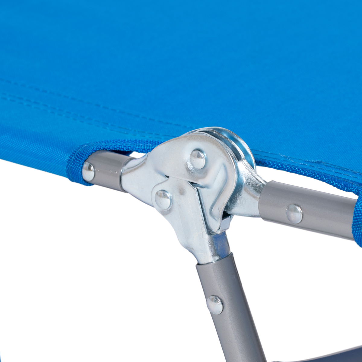 Outsunny Portable Beach Chaise Lounge with Face Cavity & Arm Slots – Reclining Sun Lounger with 5 Positions, Blue