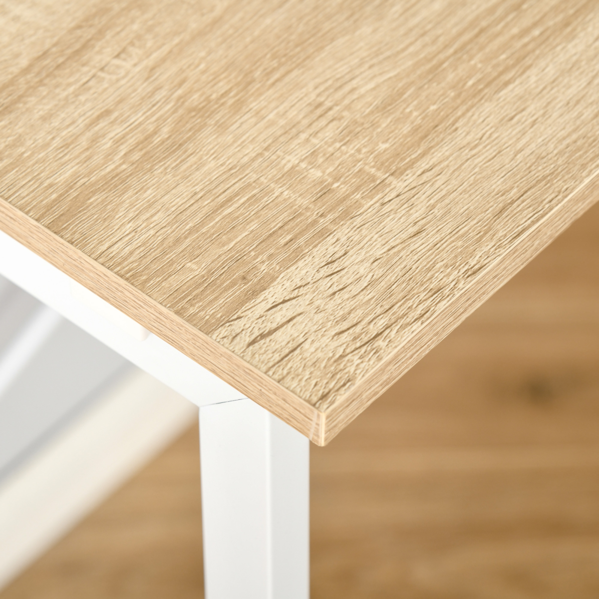 HOMCOM L-Shaped Folding Computer Desk with 2 Shelves – Oak Tone, Space-Saving Home Office