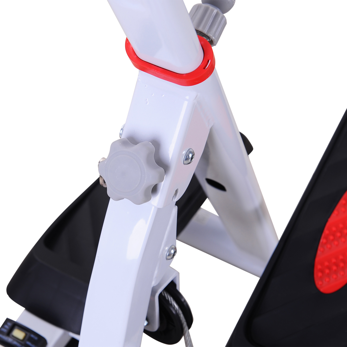 HOMCOM Foldable Mini Stepper Step Machine with Handlebar & LCD Display – Home Cardio Fitness, Red
