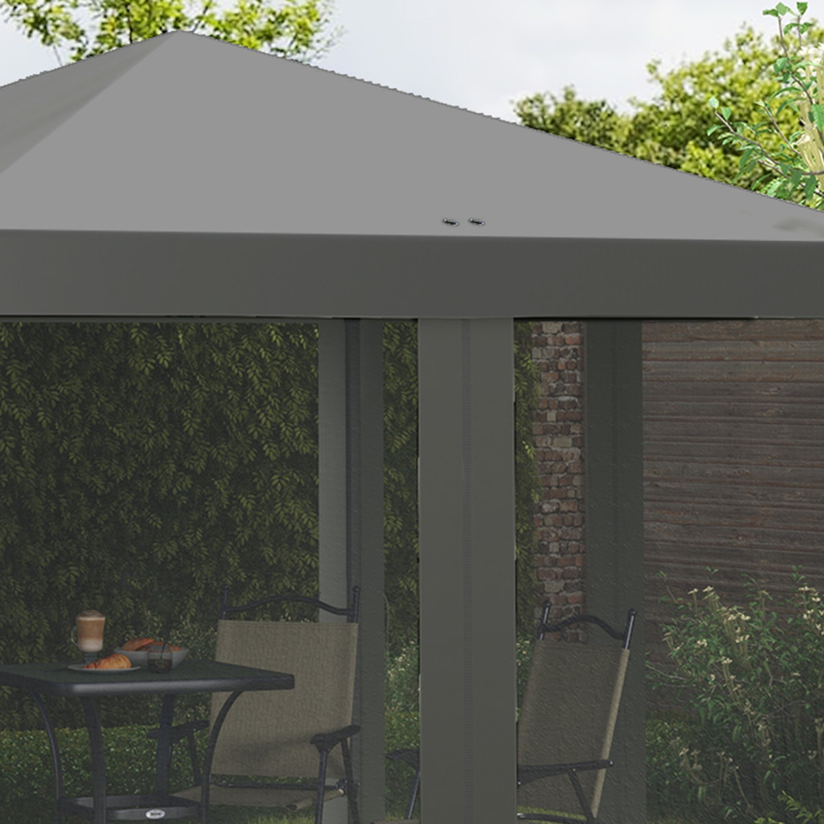 Outsunny 3x3m Heavy Duty Pop Up Gazebo with Removable Mesh Sidewalls & Carry Bag – Event Party Tent, Grey