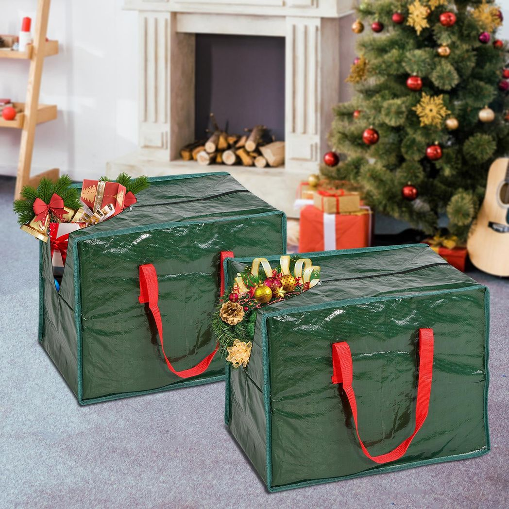 Vinsani Christmas Baubles and Tinsel Storage Bag – Holiday Decoration Organiser for Ornaments and Gift Wrap