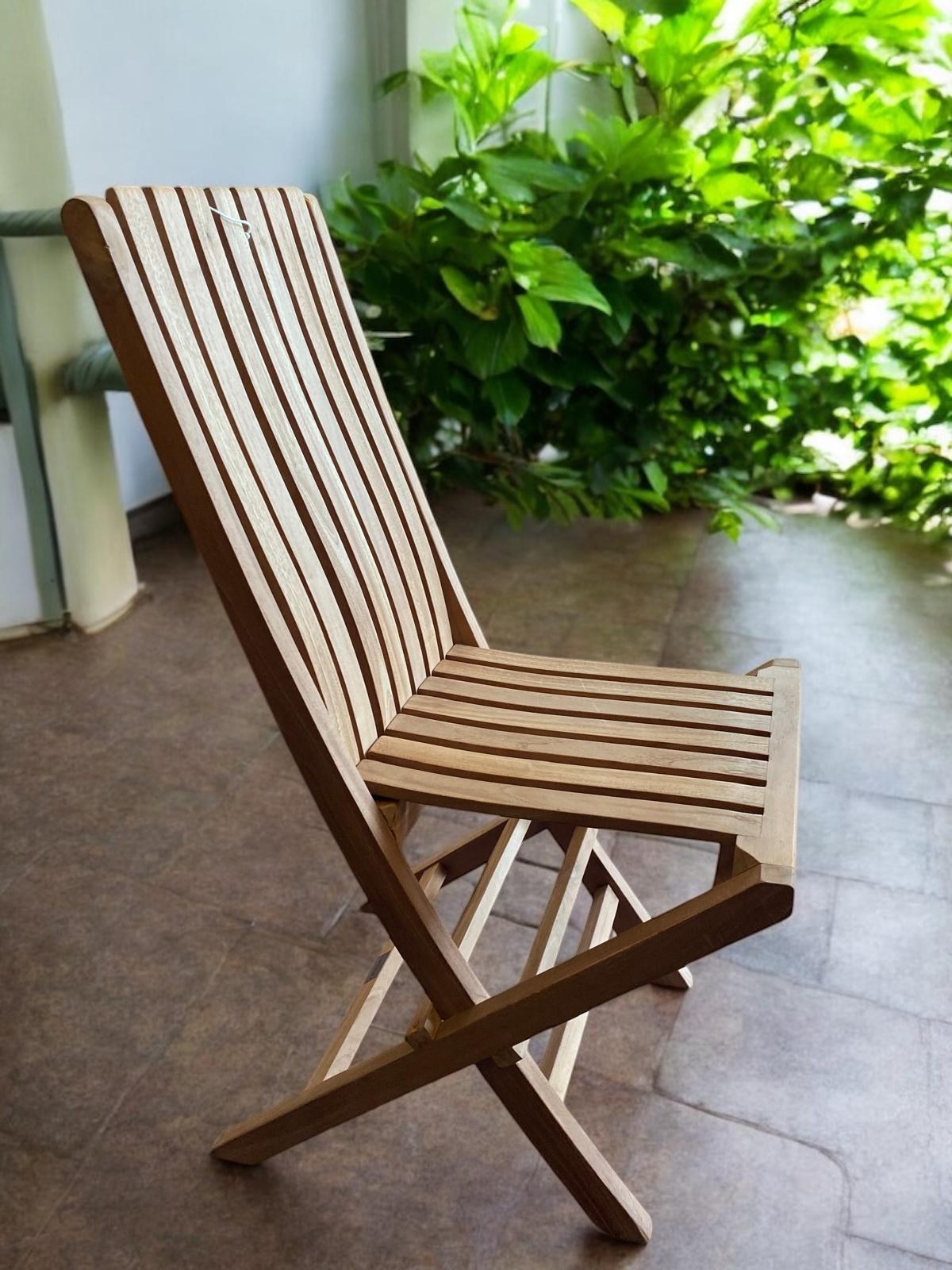 Miami Folding Teak Garden Chair – Grade A Teak Outdoor Seat, Easy to Assemble