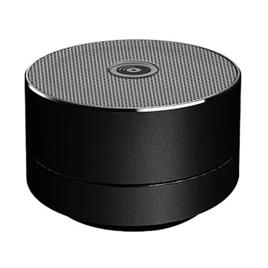 Soundz Portable Wireless Bluetooth Speaker with Metal Casing, Hands-Free Support & Blue LED Light, Black