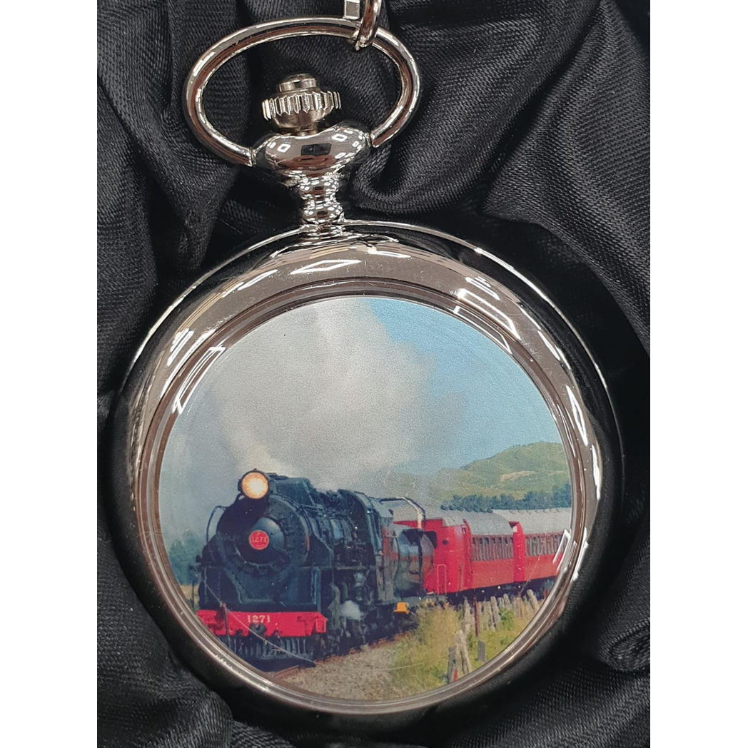 Boxx Picture Pocket Watch with Train Design – Classic Pocket Watch, Model P5061.86