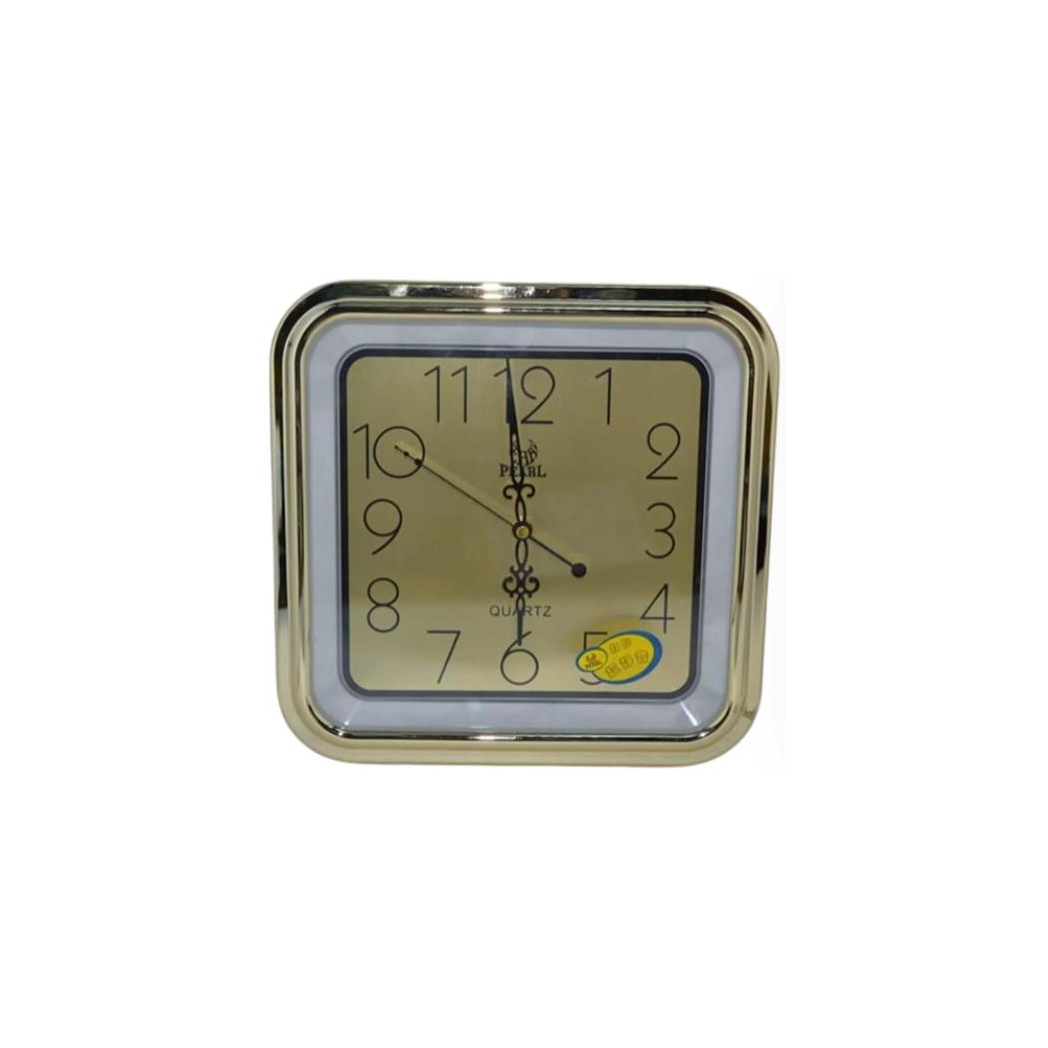 Amplus Square Wall Clock with Quartz Movement – Gold Frame and Gold Face for Living Room, Hallway (PW030G)