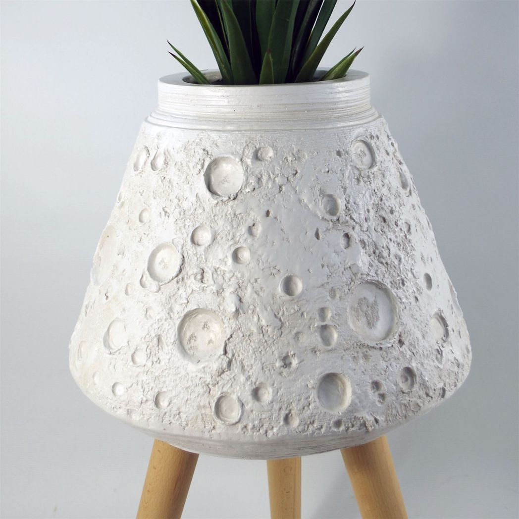 Lunar Large Planter, 62cm x 40cm – Statement Garden Plant Pot for Patio & Home, White