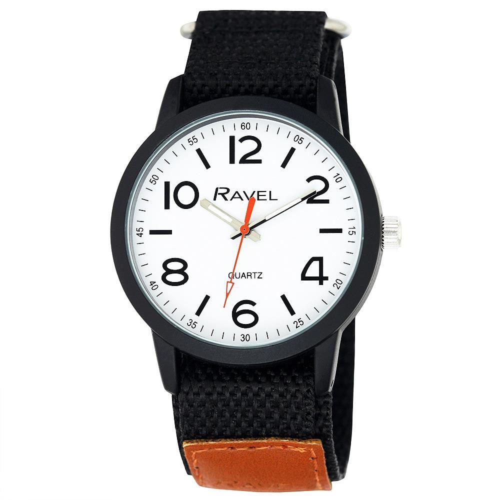 Ravel Men’s Velcro Sports Watch with Bold Arabic Dial, 40mm Case – Model R1601.64.13